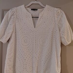 Banana Republic White Eyelet Blouse